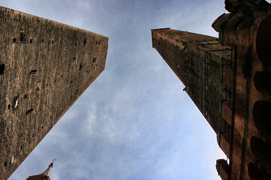 The Two Towers of Bologna, Asinelli on the right, Garisenda on the left