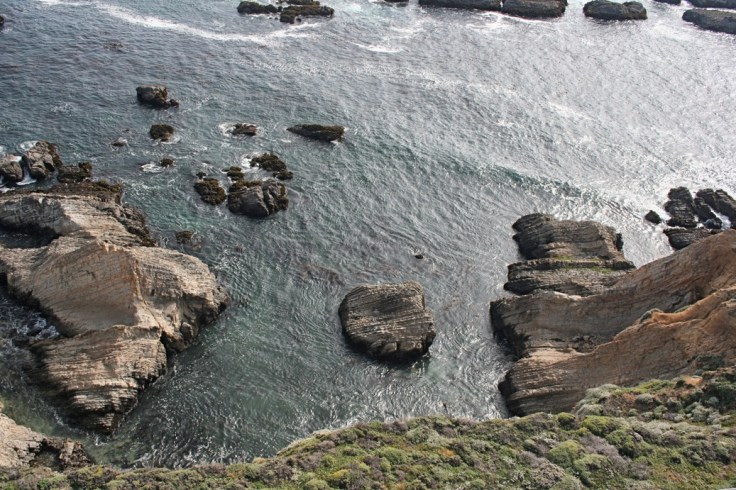 Extreme tilt of these rock layers shows evidence of subduction