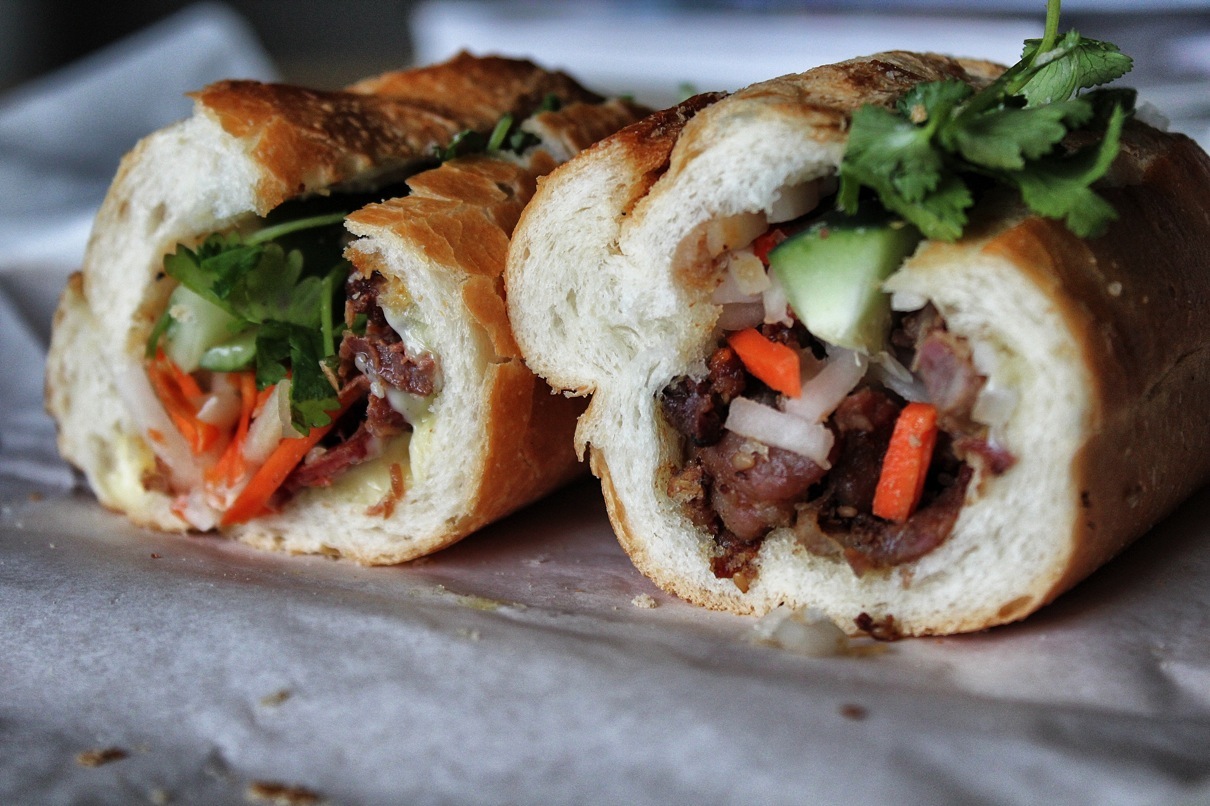 Saigon Deli's sandwich on the left, Seattle Deli's on the right