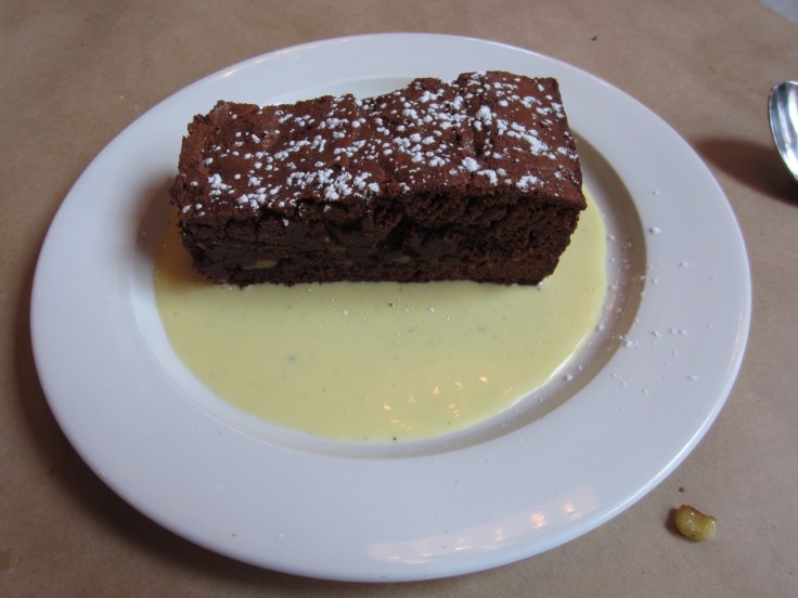 Shirlee's brownie with creme anglaise