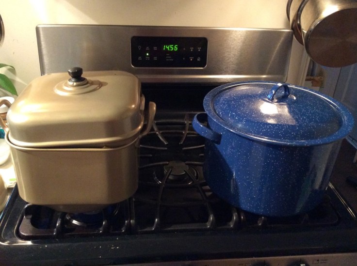 Steaming the tamales