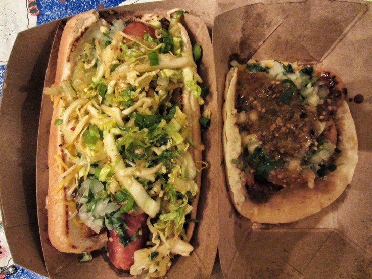 Kogi dog and calamari taco