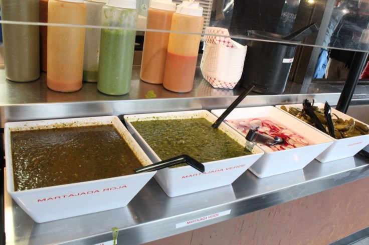 Salsa and condiment bar