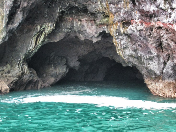 One of numerous caves in Akaroa Harbour.