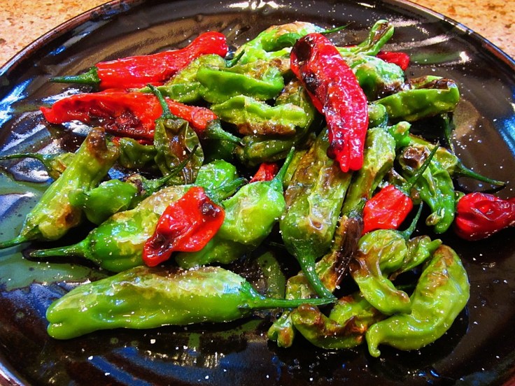 Blistered shishito peppers