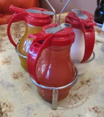 Lilikoi, guava and coconut syrups (left to right)