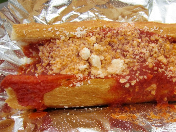 Meatball sandwich with marinara
